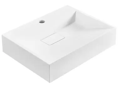 Lavabo suspendido QUENKO Blanco 50 x 38 cm Compuesto mineral - Baño