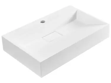 Wall Hung Basin QUENKO White 600 x 380 mm Mineral Cast - Bathroom
