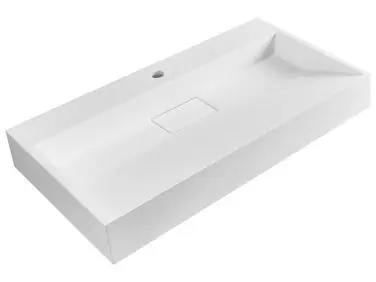 Wall Hung Basin QUENKO White 800 x 460 mm Mineral Cast - Bathroom