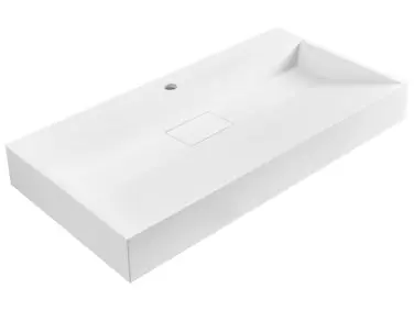 Wall Hung Basin QUENKO White 900 x 460 mm Mineral Cast - Bathroom