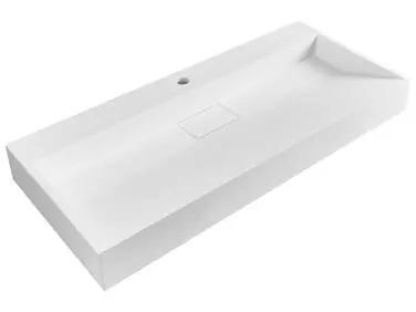 Lavabo suspendido QUENKO Blanco 100 x 46 cm Compuesto mineral - Baño