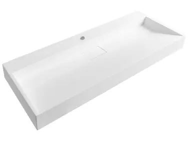 Lavabo suspendido QUENKO Blanco 120 x 46 cm Compuesto mineral - Baño