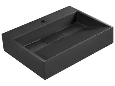 Lavabo suspendido QUENKO Negro 50 x 38 cm Compuesto mineral - Baño