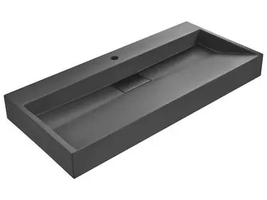 Lavabo suspendido QUENKO Negro 100 x 46 cm Compuesto mineral - Baño