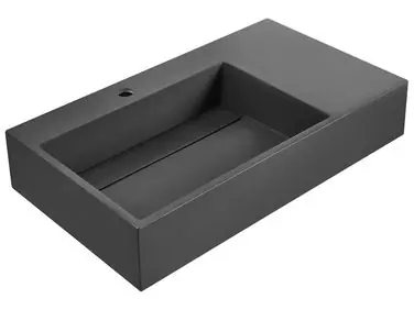 Lavabo suspendido CUSCO Negro 75 x 43 cm Compuesto mineral - Baño