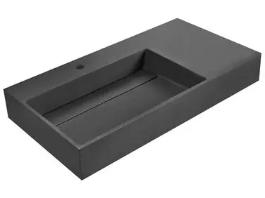 Wall Hung Basin CUSCO Black 900 x 480 mm Mineral Cast - Bathroom