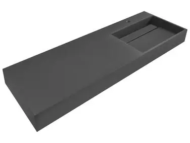 Lavabo suspendido CUSCO Negro 150 x 48 cm Compuesto mineral - Baño