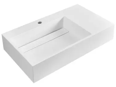 Lavabo suspendido CUSCO Blanco 75 x 43 cm Compuesto mineral - Baño