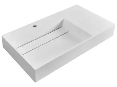 Lavabo suspendido CUSCO Blanco 90 x 48 cm Compuesto mineral - Baño
