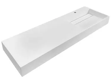 Lavabo suspendido CUSCO Blanco 150 x 48 cm Compuesto mineral - Baño