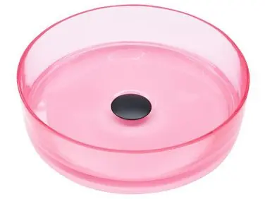Lavabo sobre encimera TOLOSA Rosa ⌀ 36 cm Solid Surface - Baño