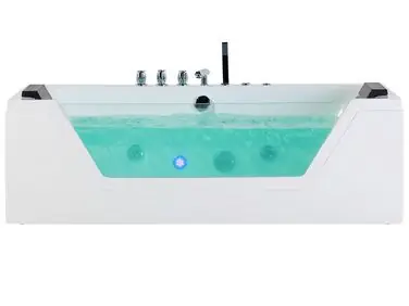Bañera de hidromasaje LED esquinera SAMANA 174 x 79 cm Blanco - Baño