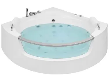 Bañera de hidromasaje LED esquinera MANGLE 187 x 136 cm Blanco - Baño