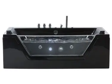 Bañera de hidromasaje LED esquinera SAMANA 162 x 76 cm Negro - Baño
