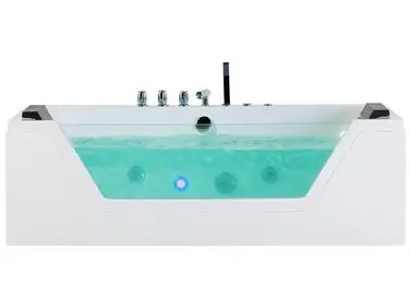 Bañera de hidromasaje LED esquinera SAMANA 162 x 76 cm Blanco - Baño