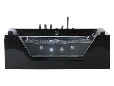 Bañera de hidromasaje LED esquinera SAMANA 153 x 71 cm Negro - Baño