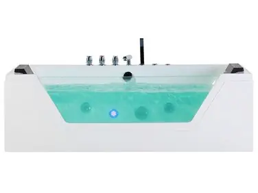 Bañera de hidromasaje LED esquinera SAMANA 153 x 71 cm Blanco - Baño