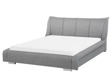 Cama Tela NANTES 160 x 200 cm Gris claro - Dormitorio