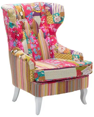 Wingback Chair MOLDE Fabric Fuchsia Pink - Living Room