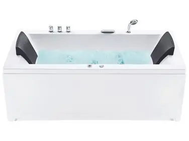 Bañera de hidromasaje LED esquinera VARADERO Izquierda 183 x 90 cm Blanco - Baño