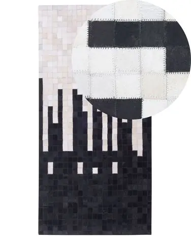 Alfombra BOLU Negro 80 x 150 cm Piel - Accesorios decorativos