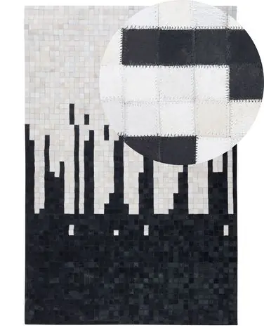 Alfombra BOLU Negro 160 x 230 cm Piel - Accesorios decorativos
