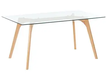 Mesa de comedor HUDSON Transparente 160 cm 90 cm Vidrio templado