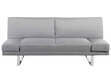 Sofa Bed 2 Seater YORK Fabric Light Grey - Living Room