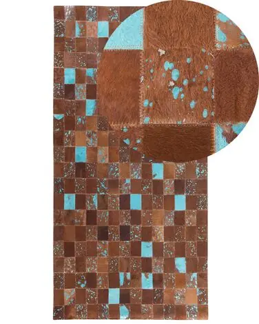Alfombra ALIAGA Marrón 80 x 150 cm Piel - Accesorios decorativos