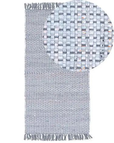 Alfombra BESNI Gris 80 x 150 cm Algodón - Accesorios decorativos