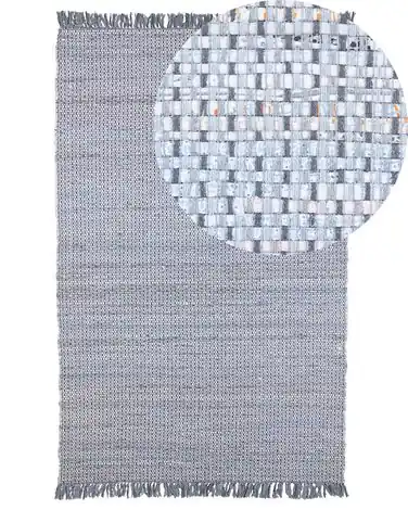 Alfombra BESNI Gris 140 x 200 cm Algodón - Accesorios decorativos