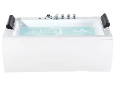 Bañera de hidromasaje LED esquinera MONTEGO 172 x 83 cm Blanco - Baño