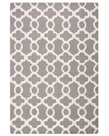 Alfombra ZILE Gris 140 x 200 cm Lana - Accesorios decorativos