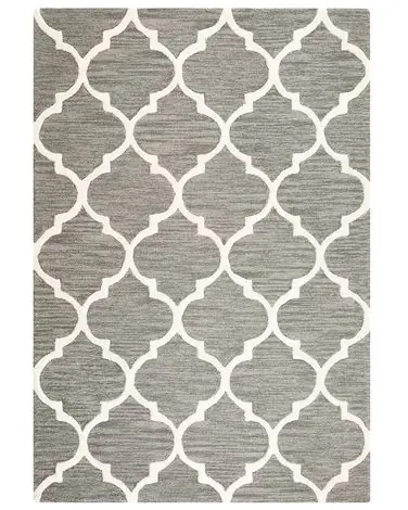 Alfombra YALOVA Gris 140 x 200 cm Lana - Accesorios decorativos