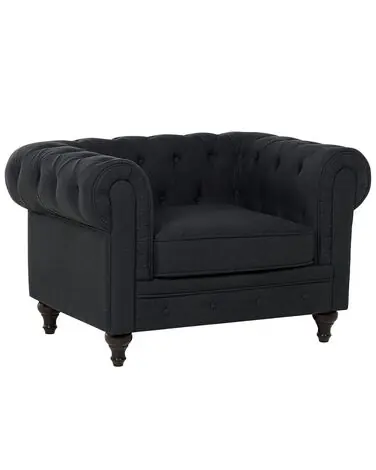 Sillón CHESTERFIELD Tela Grafito - Sala de estar
