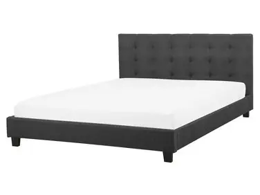 Cama Tela LA ROCHELLE 160 x 200 cm Gris oscuro - Dormitorio
