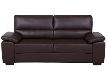 Sofa 3 Seater VOGAR Faux Leather Dark Brown - Living Room