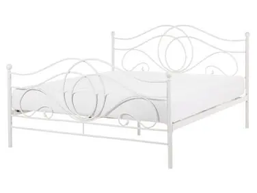 Cama Metal LYRA 160 x 200 cm Blanco - Dormitorio