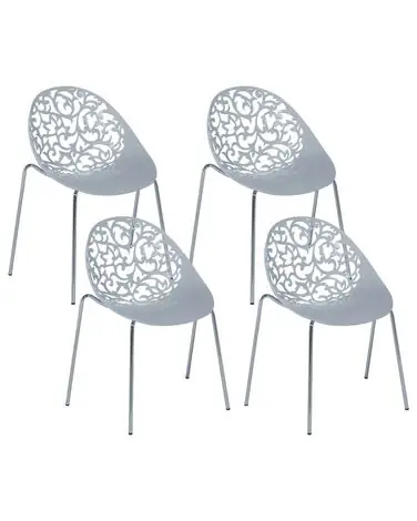 Conjunto de 4 sillas de comedor MUMFORD Gris claro