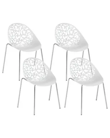 Conjunto de 4 sillas de comedor MUMFORD Blanco