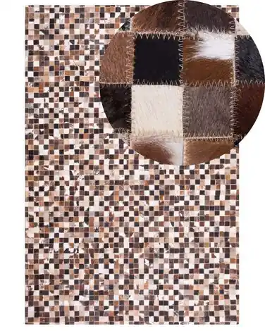 Alfombra KONYA Marrón 160 x 230 cm Piel - Accesorios decorativos