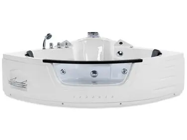 Bañera de hidromasaje LED esquinera MARTINICA 214 x 155 cm Blanco - Baño