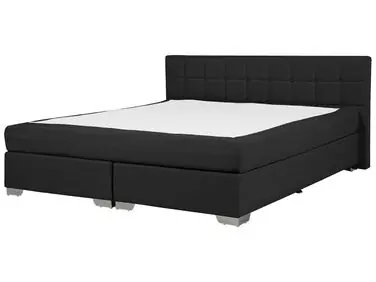 Cama continental Tela ADMIRAL 180 x 200 cm Negro - Dormitorio