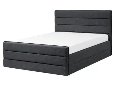 Cama Tela VALBONNE 160 x 200 cm Gris oscuro - Dormitorio