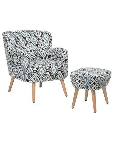 Sillón TUMBA con reposapiés Tela Multicolor - Sala de estar