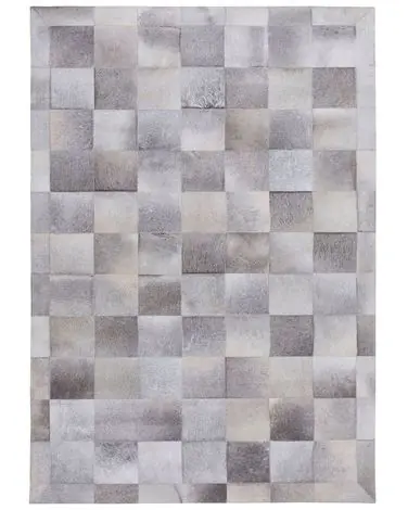 Alfombra ALACAM Gris 160 x 230 cm Piel - Accesorios decorativos