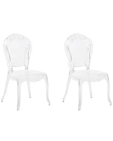 Conjunto de 2 sillas de comedor VERMONT Transparente
