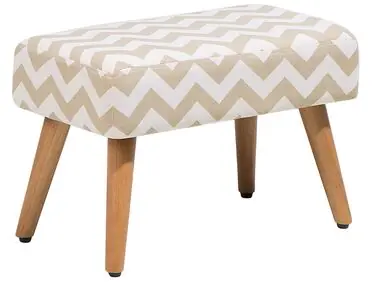 Taburete TAKOMA Algodón Beige - Sala de estar