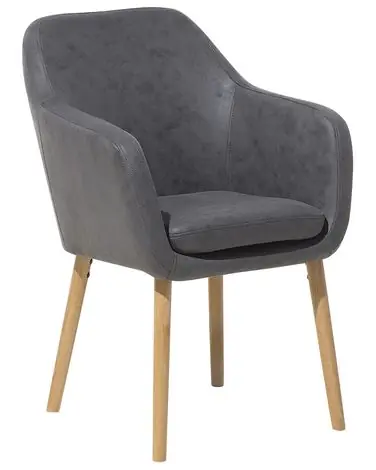 Silla de comedor YORKVILLE Piel sintética Gris