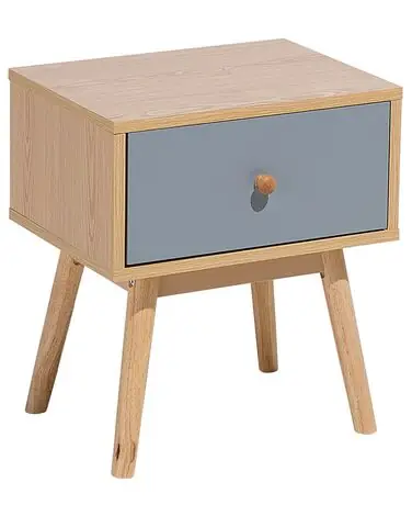 1 Drawer Bedside Table ARVADA Light Brown - Bedroom